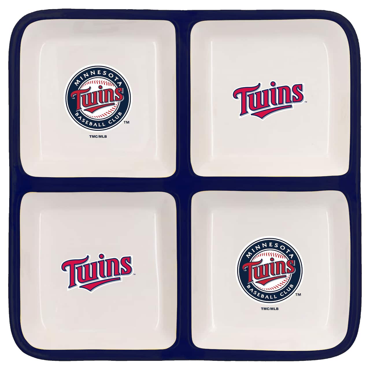 The Memory Company MLB 4 Section Square Ceramic Tray